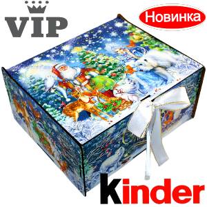 Сладкий подарок на Новый Год в картонной упаковке весом 1200 грамм по цене 2223 руб в Анадыре
