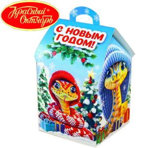Сладкий подарок на Новый Год в картонной упаковке весом 600 грамм по цене 654 руб в Анадыре